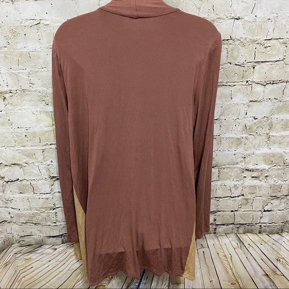 LOGO Layers Brown Goldstein Open Front Cardigan - Picture 3 of 6